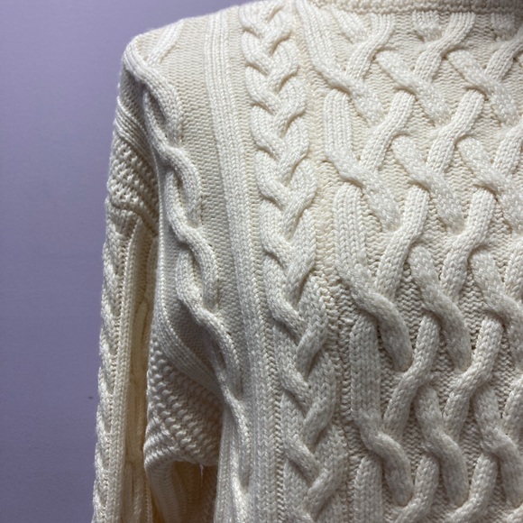 White Mens 100% Merino Wool Sweater Size M - Picture 4 of 6